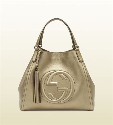 sac gucci soho beige|gucci leather shoulder bag.